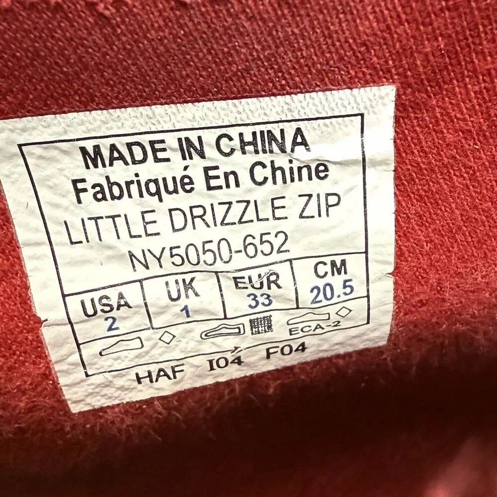 Sorel Little Drizzle Short Rain Boots Kids Size 2 Red Rubber Front Zip Unisex